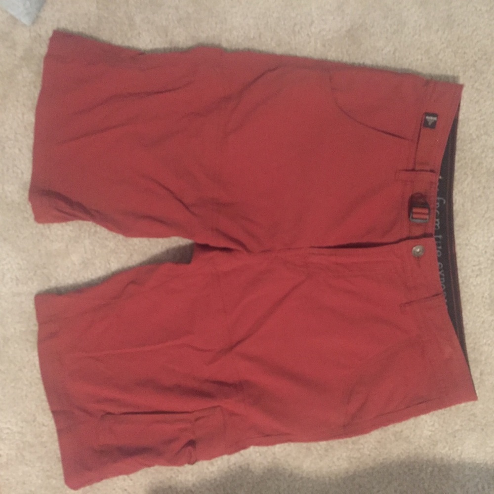 PrAna Stretch Zion Brick Red Shorts Sz 34